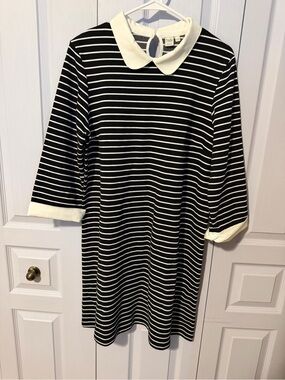 TWIK Black & White Striped Collar Dress